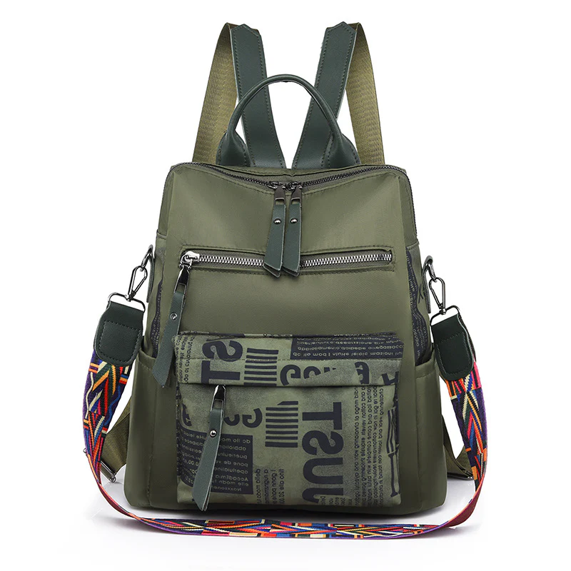 Trendy Contrast Oxford Cloth Lightweight Travel Backpack - Image 5