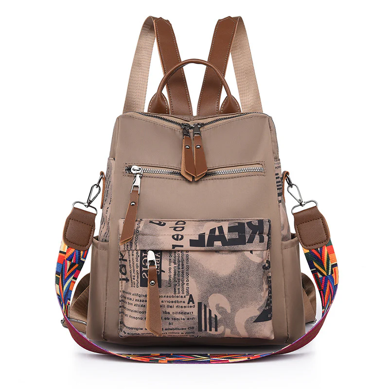Trendy Contrast Oxford Cloth Lightweight Travel Backpack - Image 7
