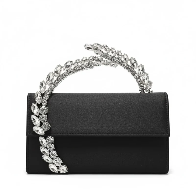 Crown Style Premium Party Handbag with Crystal Embellished Handle - Image 5