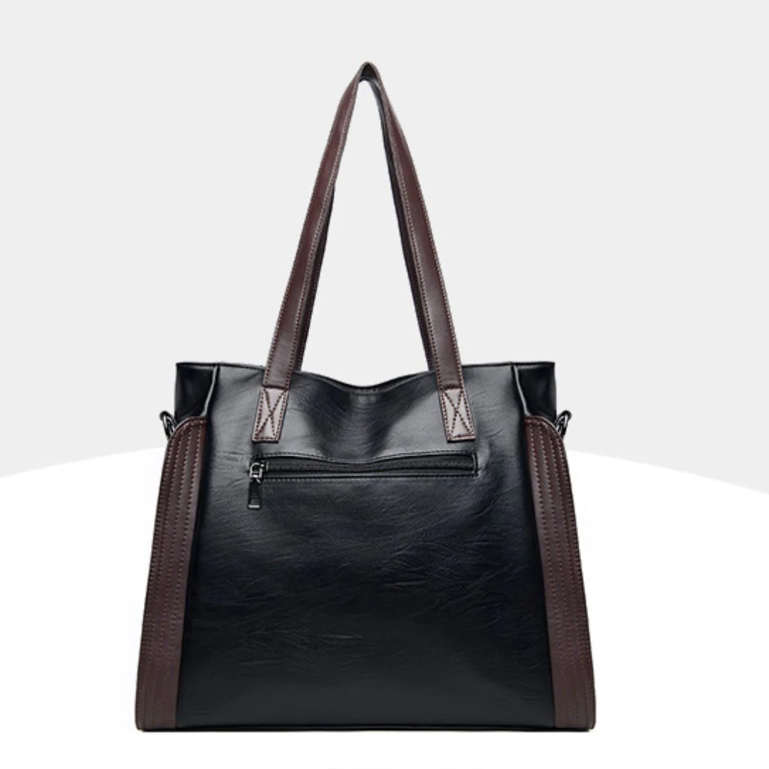 Soft Leather Large Capacity Fashion Tote Handbag - Image 3