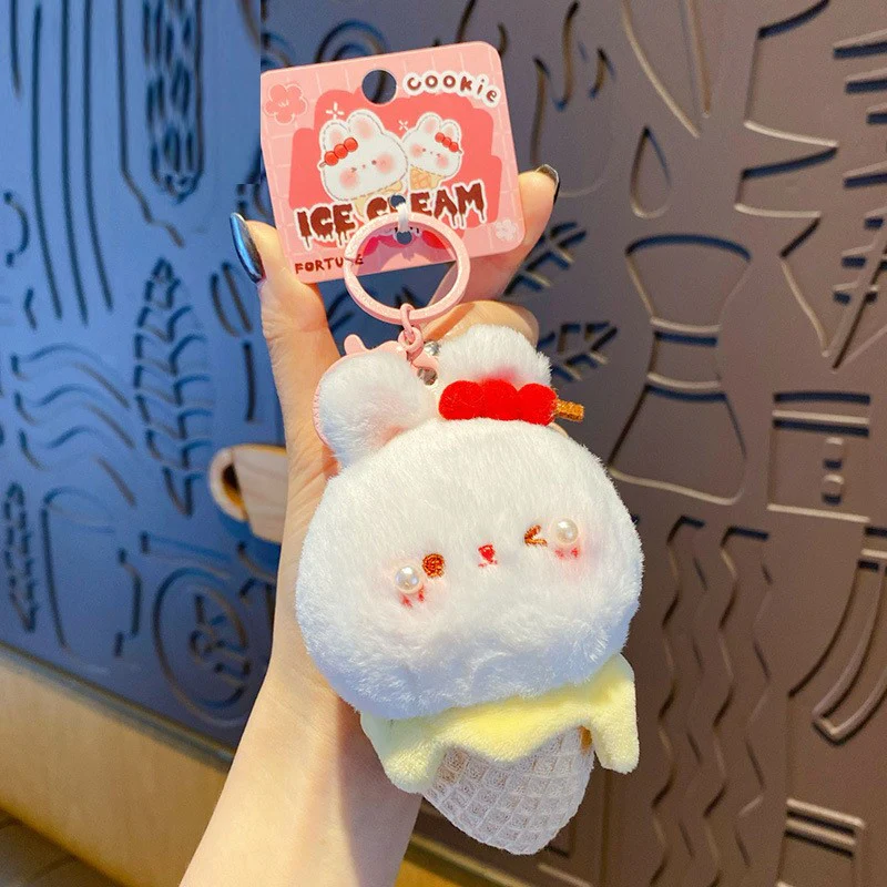 Fluffy Ice Cream Cone Bag Charm - Image 7