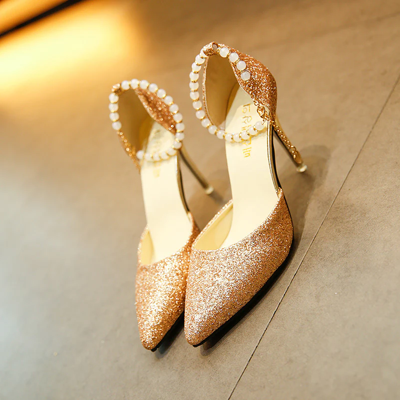 Frosted Pointed Toe Stiletto Heels - Image 5