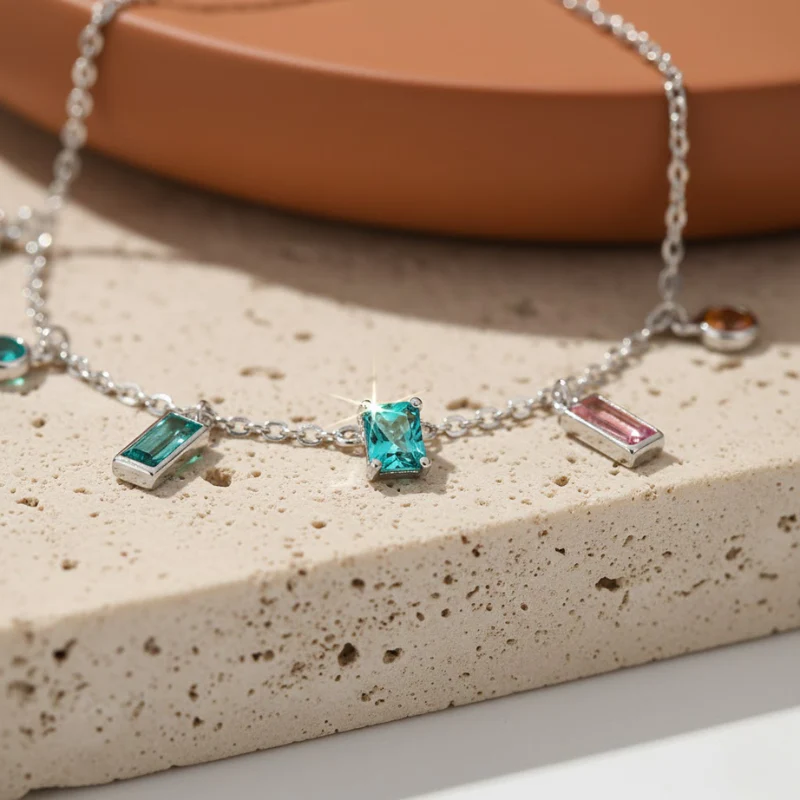 Geometric Square Tassel Bracelet - Image 3
