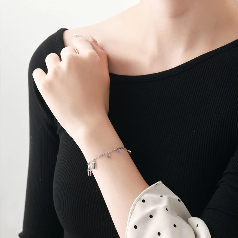 Geometric Square Tassel Bracelet - Image 4