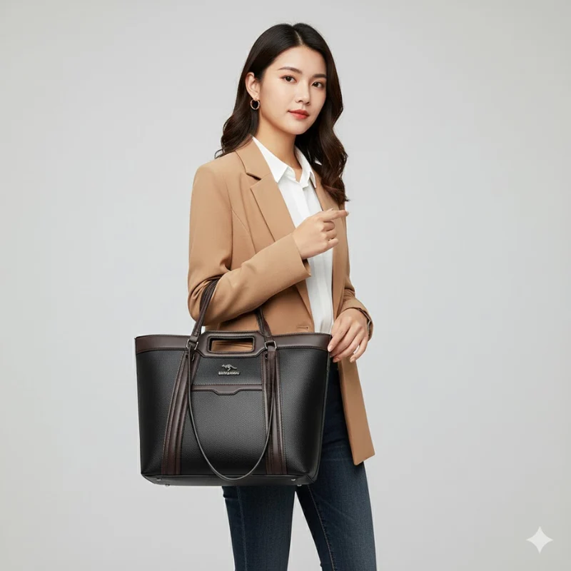 High End Kangaroo Leather Commuter Shoulder Bag - Image 4