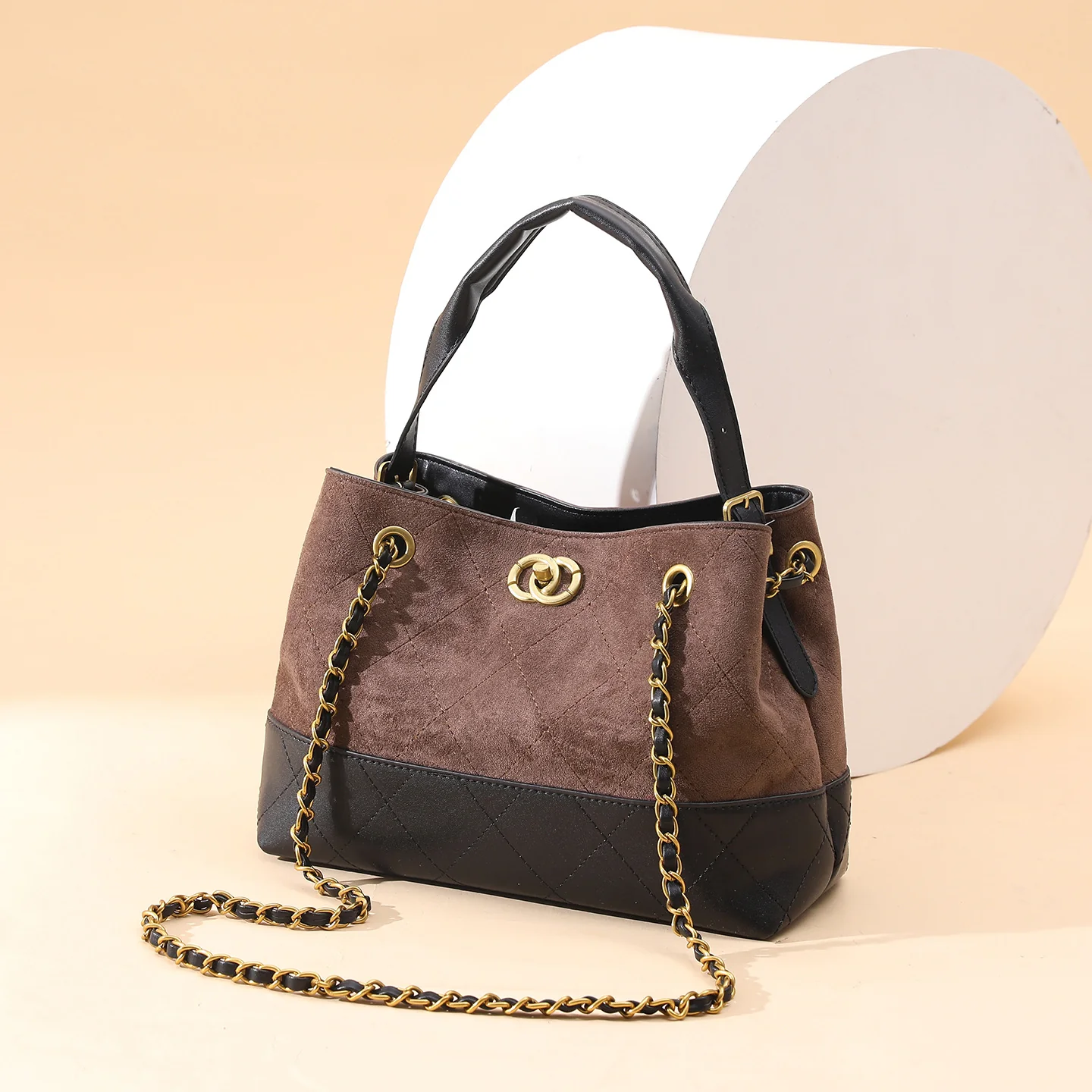 High-End Suede Chain Bucket Bag - Image 7