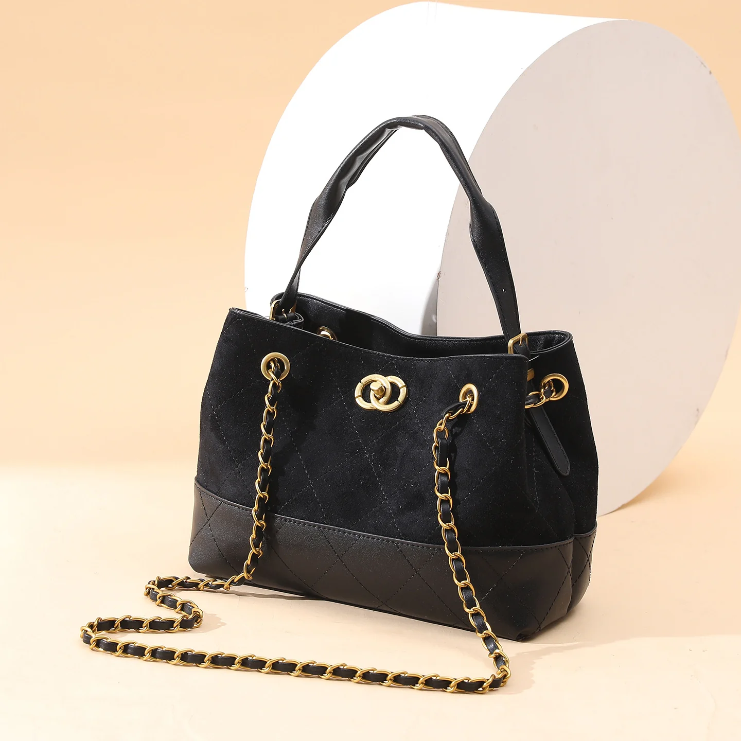 High-End Suede Chain Bucket Bag - Image 8
