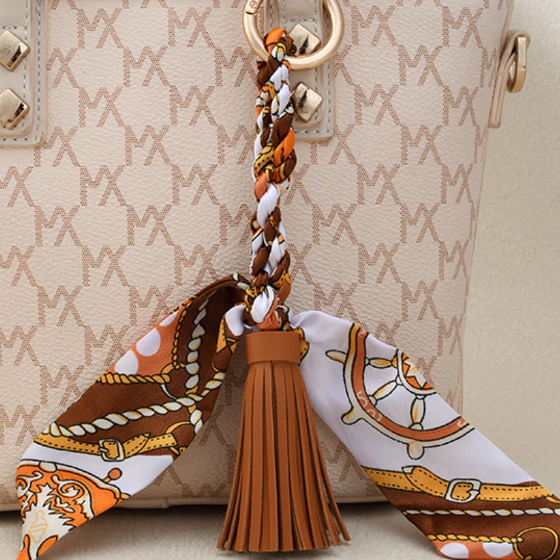 Leather Bow Tassel Bag Charm - Image 4