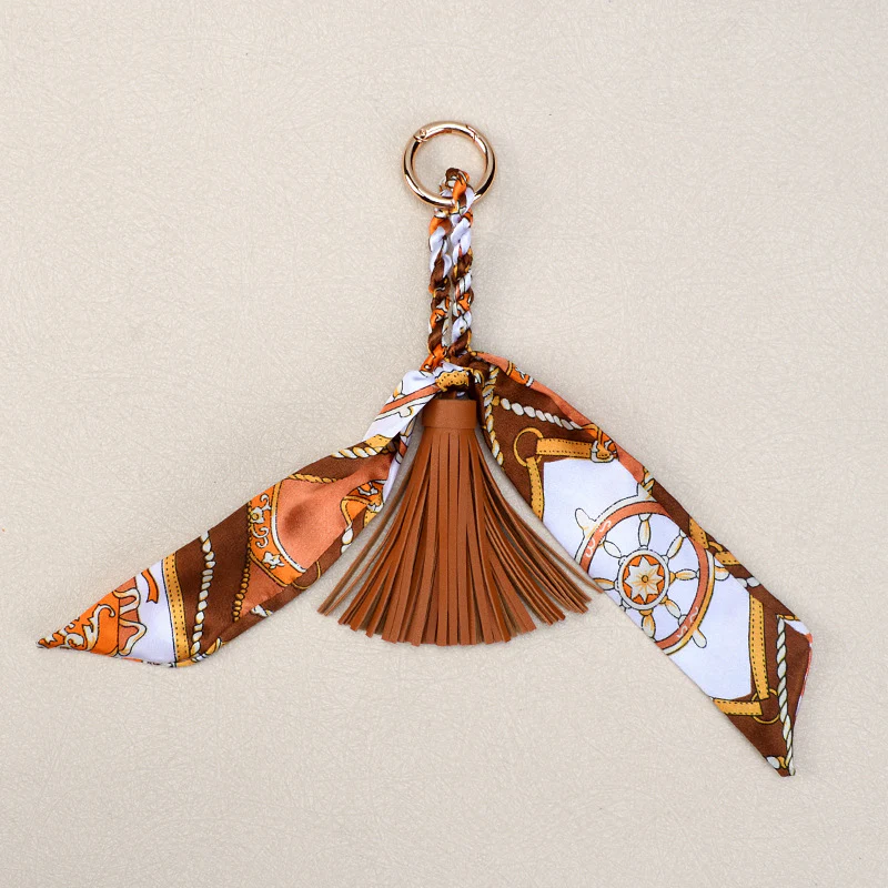 Leather Bow Tassel Bag Charm - Image 6