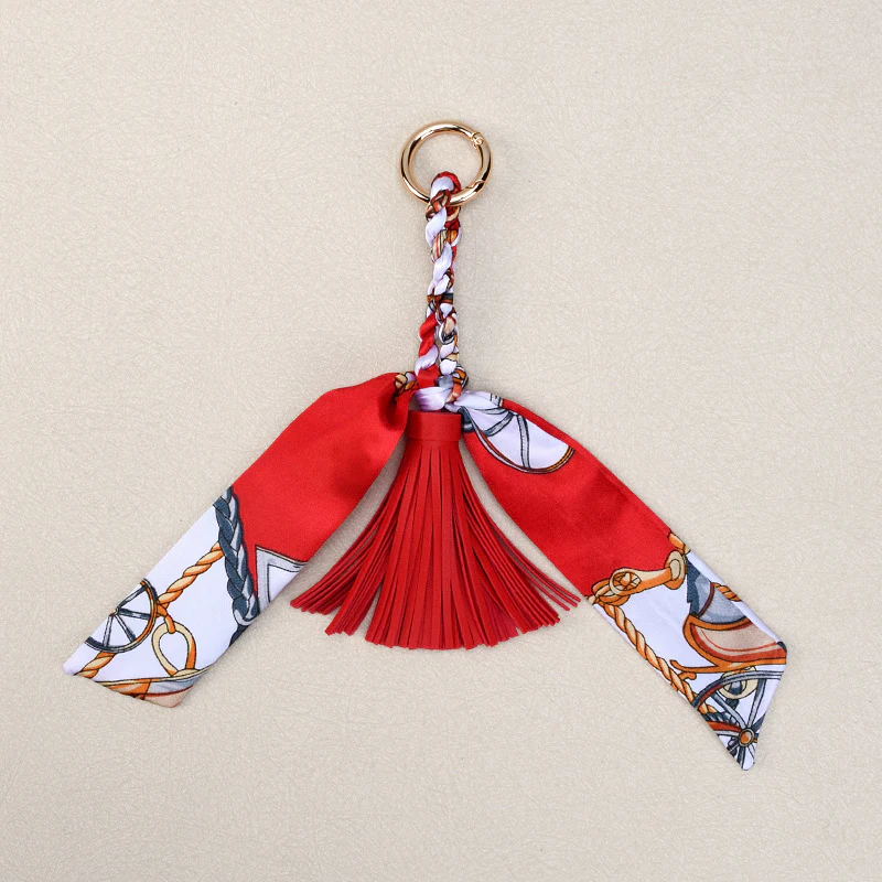 Leather Bow Tassel Bag Charm - Image 7