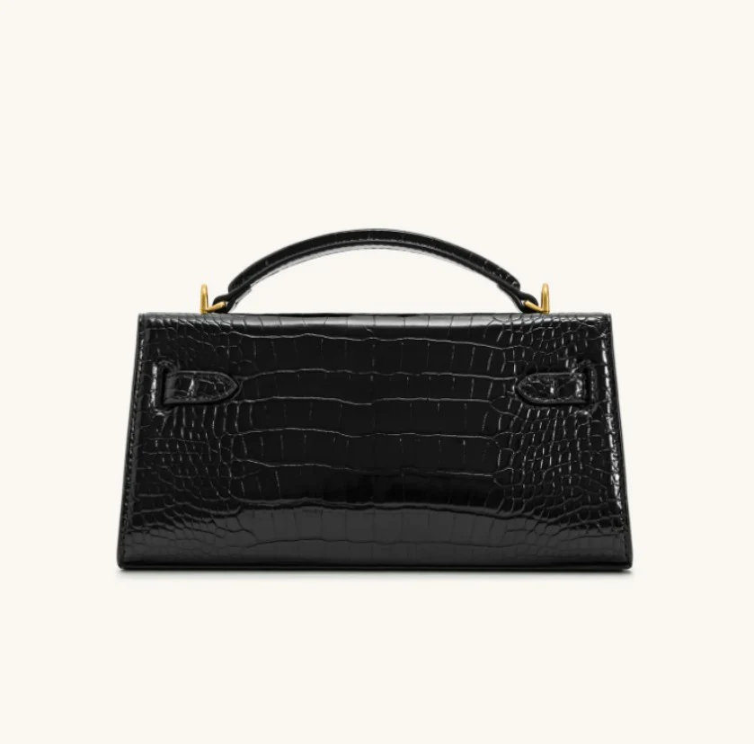Luxury Crocodile Pattern Genuine Leather Kelly Handbag - Image 3