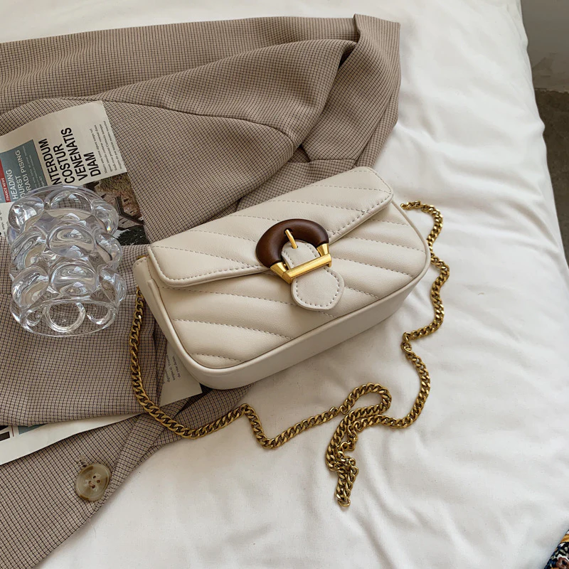Embroidered Luxury Chain Mini Crossbody Bag - Image 3