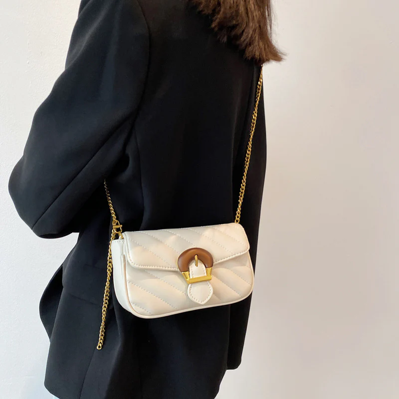 Embroidered Luxury Chain Mini Crossbody Bag - Image 4