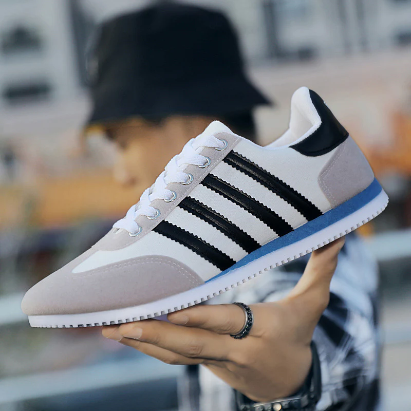 Men’s Dynamic Striped Low-Top Urban Lifestyle Sneakers - Image 3