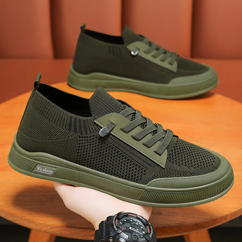 Men's Lightweight Elastic Knit Slip-On Sneakers - Image 6