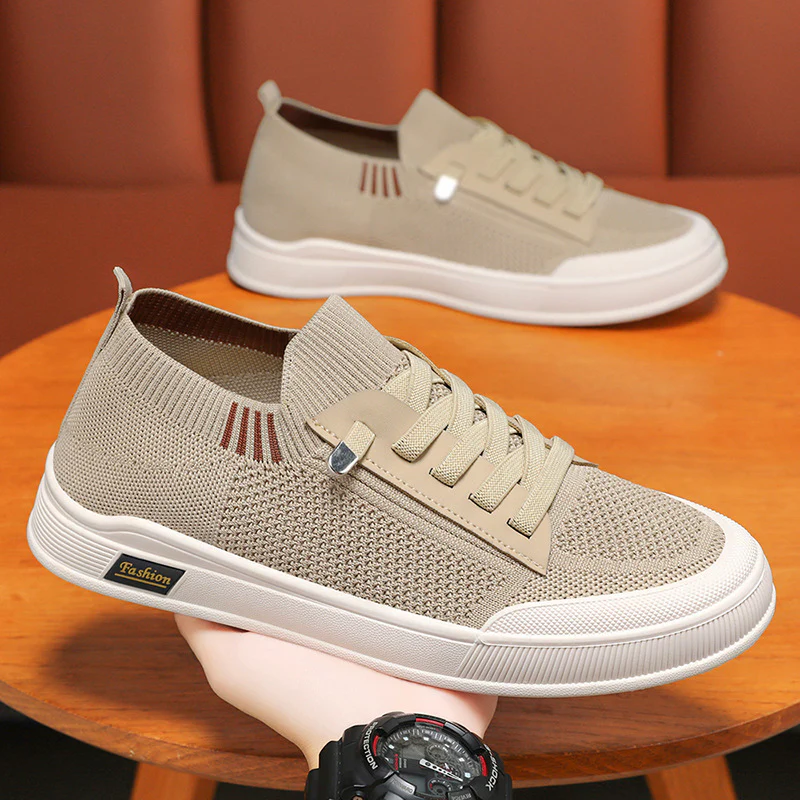 Men's Lightweight Elastic Knit Slip-On Sneakers - Image 7