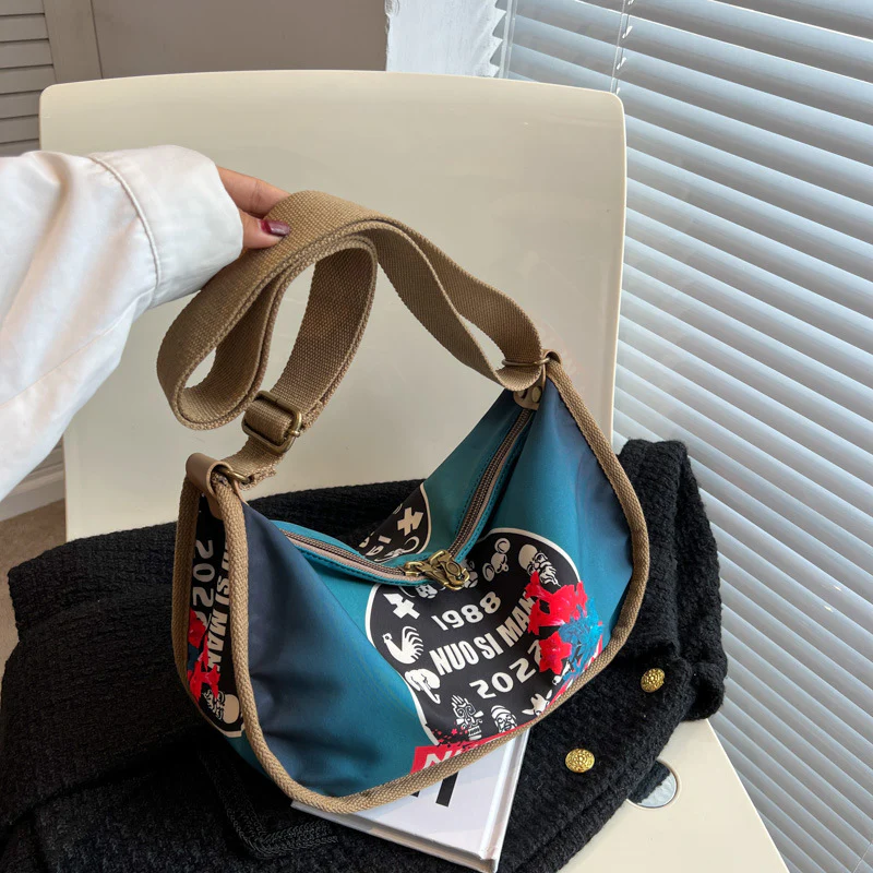Ethnic Style Denim Dumpling Crossbody Bag - Image 6