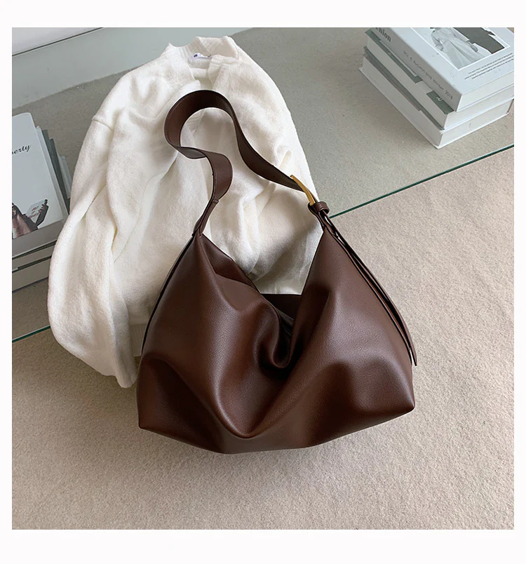 Trendy Large Capacity PU Leather College Tote Bag - Image 5