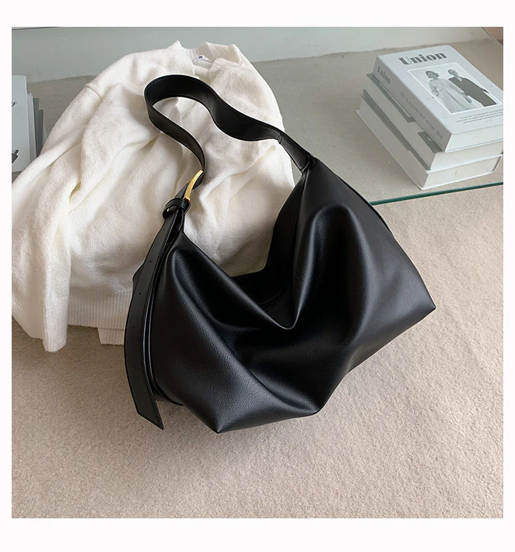 Trendy Large Capacity PU Leather College Tote Bag - Image 6