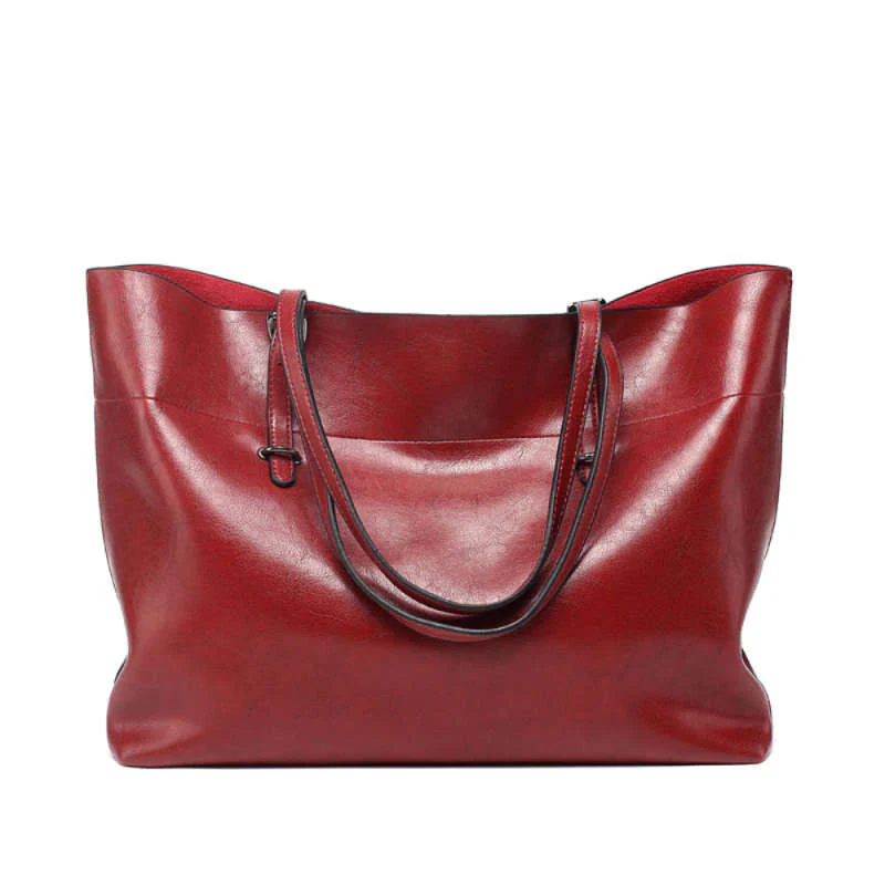 Simple Elegant Large Capacity PU Leather Tote Handbag - Image 6