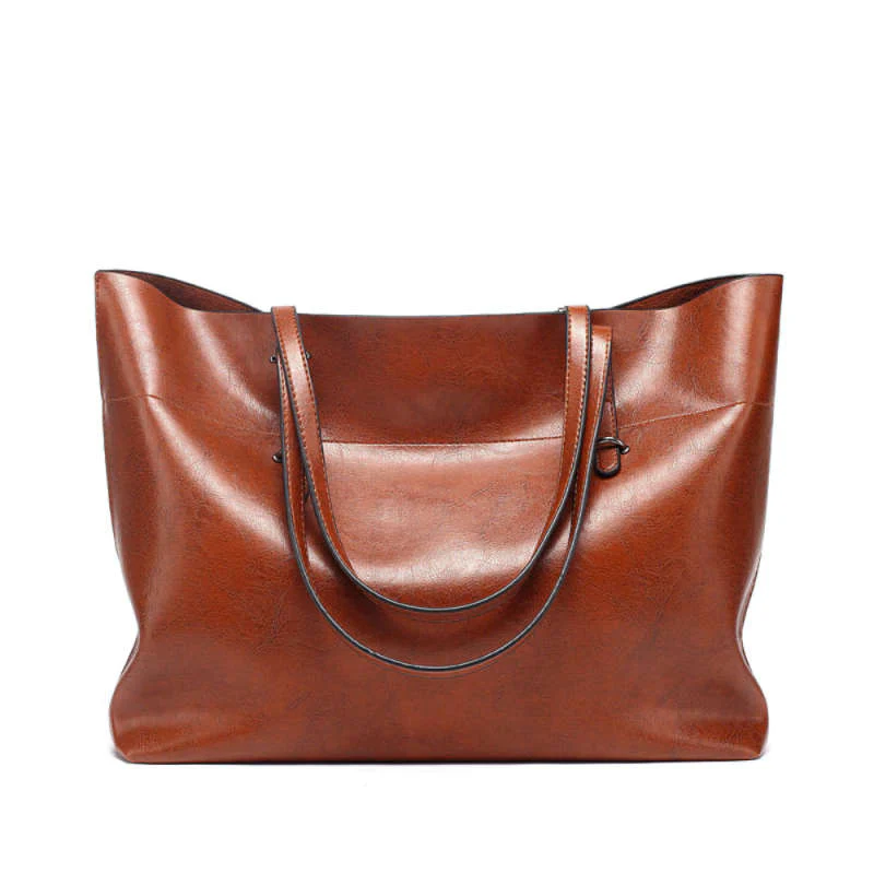Simple Elegant Large Capacity PU Leather Tote Handbag - Image 7