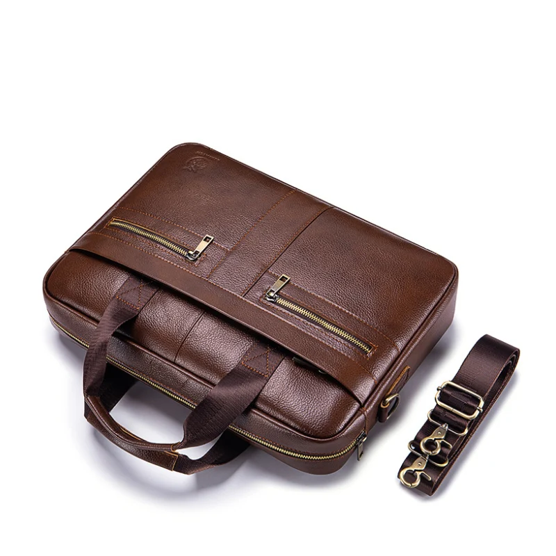 Premium Leather Finish Professional Briefcase Laptop Bag - Image 3