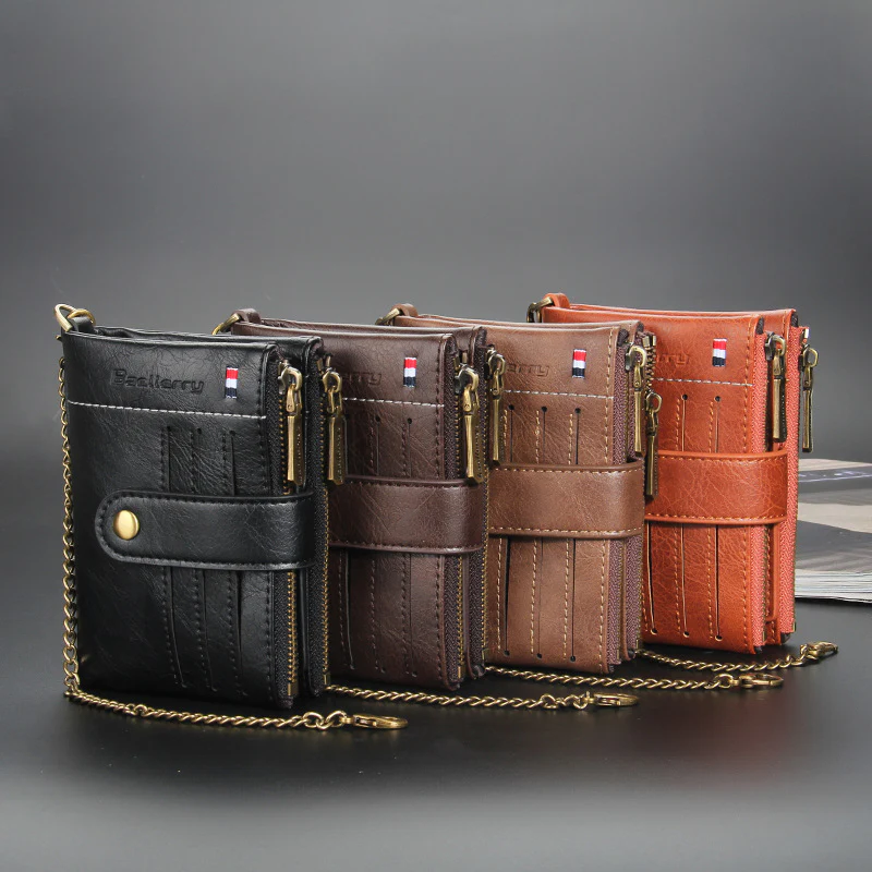 Retro Vertical Zipper Wallet - Image 4