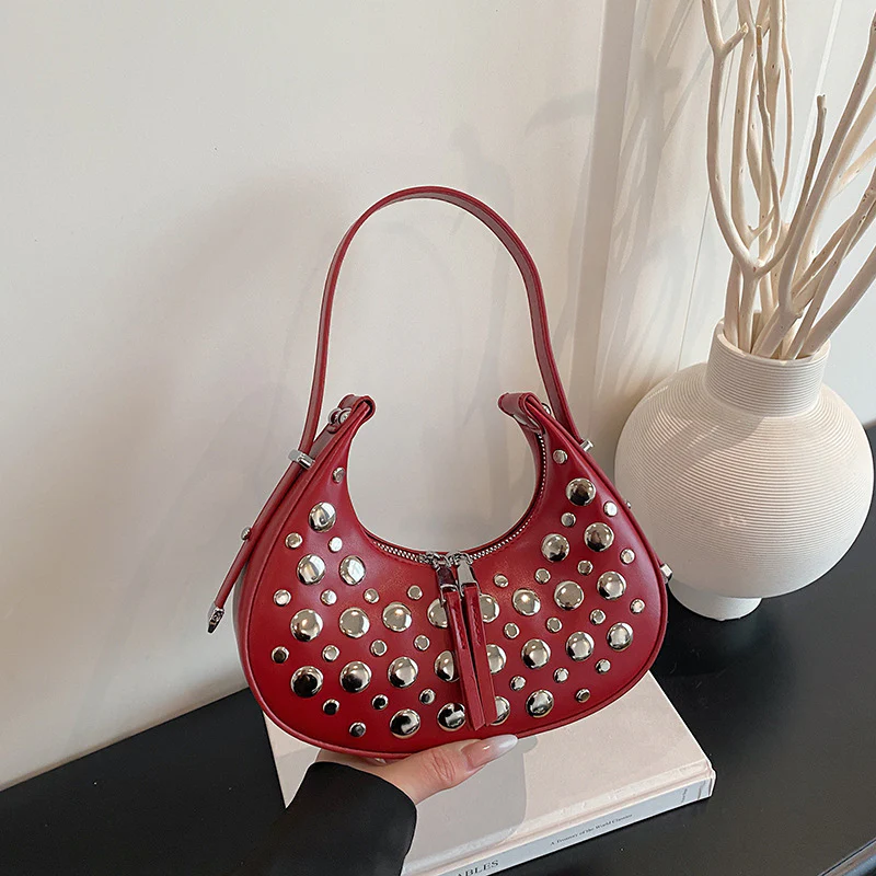Scarlet Stud Shoulder Bag - Image 3