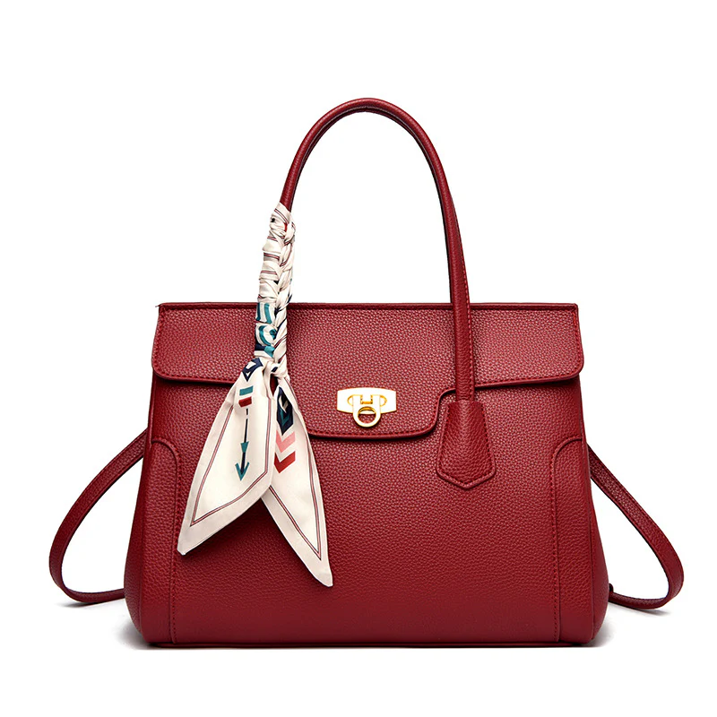 Silk Scarf Birkin Leather Handbag - Image 5