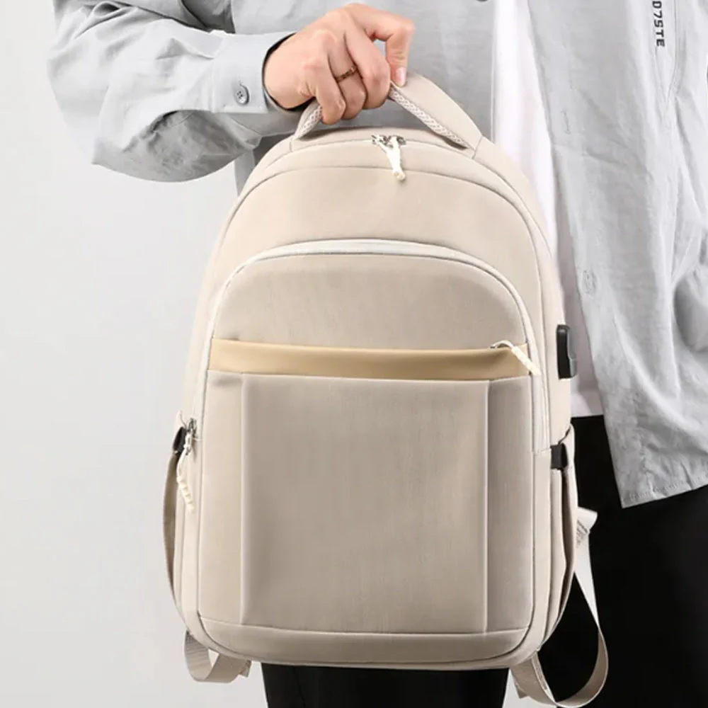 USB Charging Large Capacity Nylon School Travel Backpack - Image 4