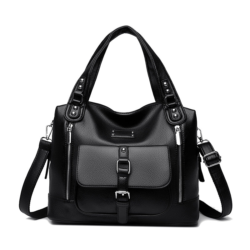 Soft Leather Large Capacity Shoulder Bag For Women - Image 6