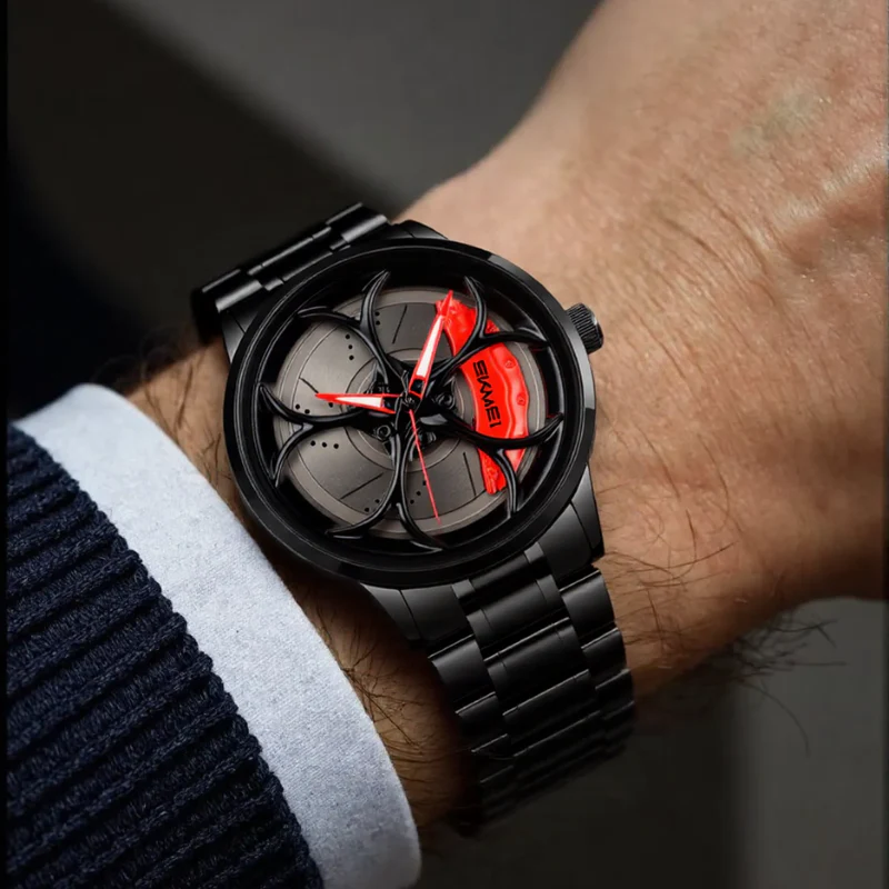 Stainless Steel Wheel Dial Quartz Watch - Image 4