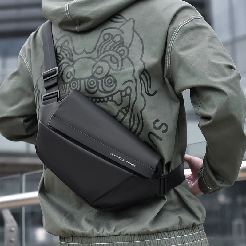 Men's Minimalist Geometric Crossbody Bag - Image 4
