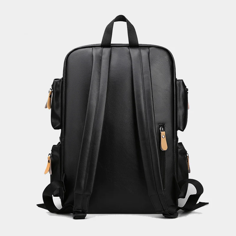 Kabinu PU Leather Travel and School Laptop Backpack - Image 3