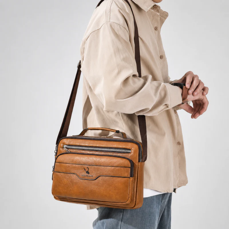 Urban Executive Retro Crossbody Brief Bag - Image 4