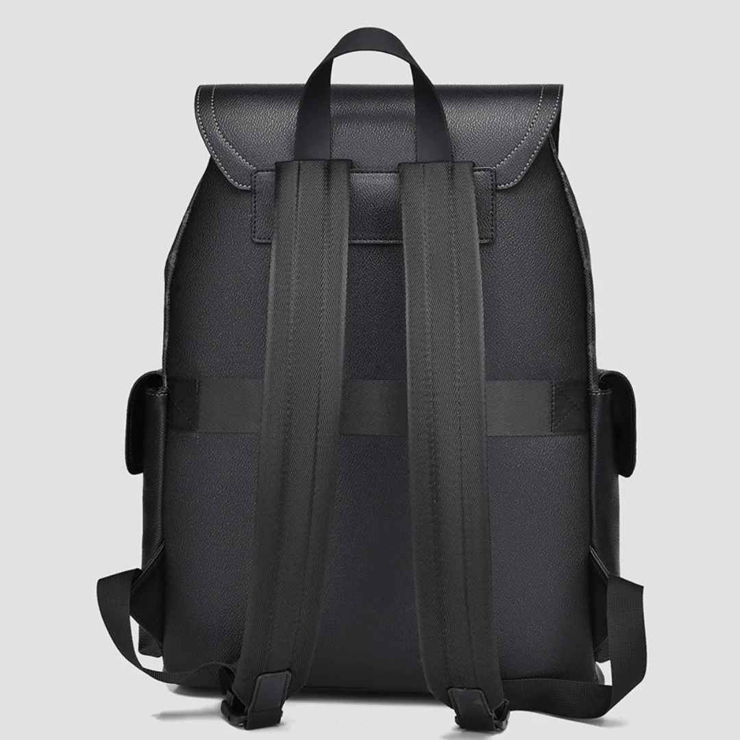 Textured Polyester Men's Business Travel Student Backpack - Image 3