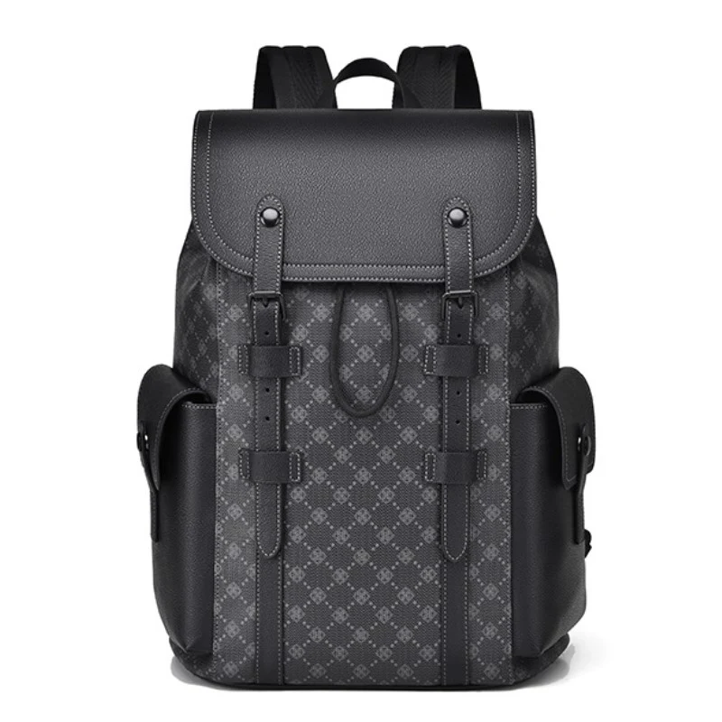 Textured Polyester Men's Business Travel Student Backpack - Image 5
