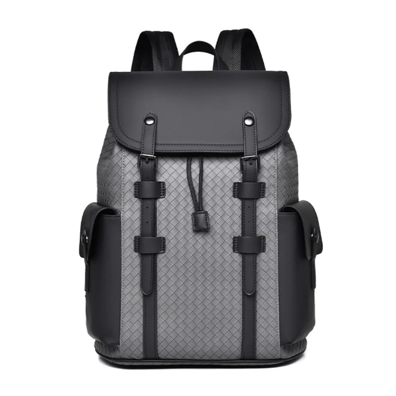Textured Polyester Men's Business Travel Student Backpack - Image 6
