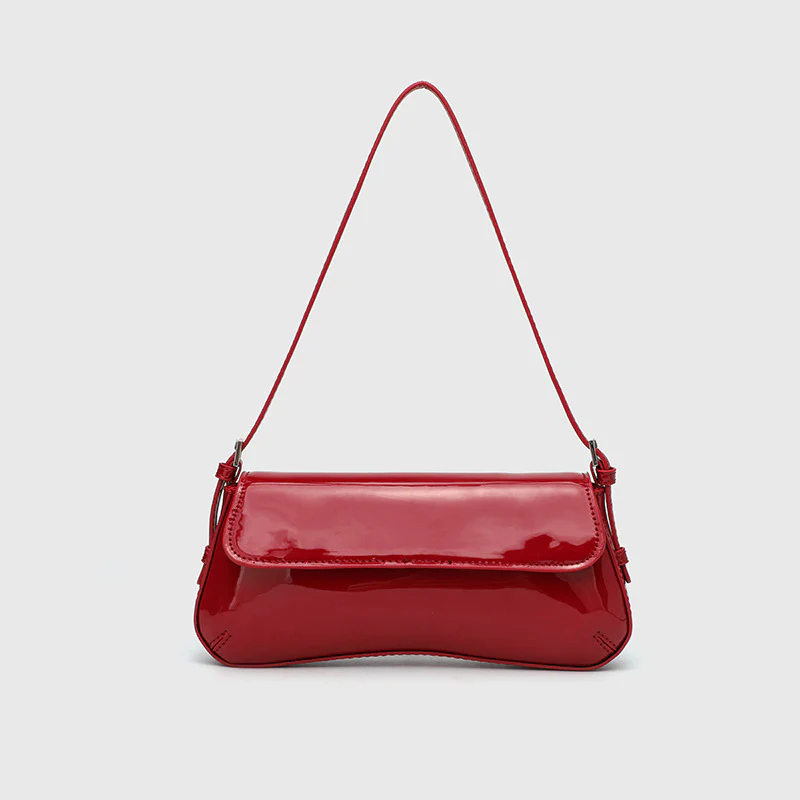 Vela Glossy Baguette Women’s Shoulder Bag - Image 5