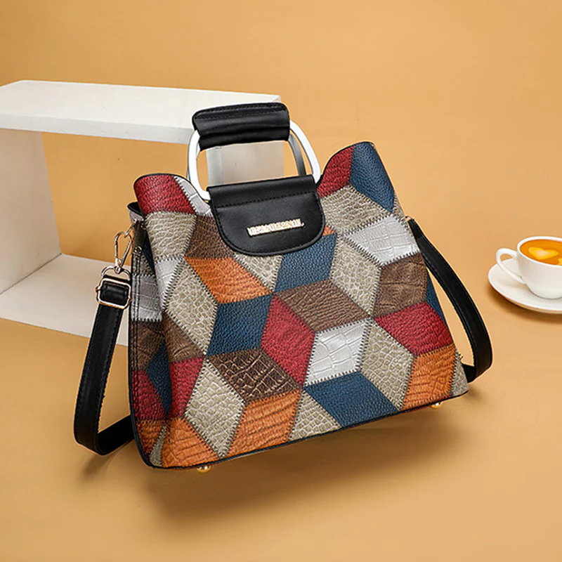 Striped Plaid Multi-Compartment  Crossbody Bag - Image 3