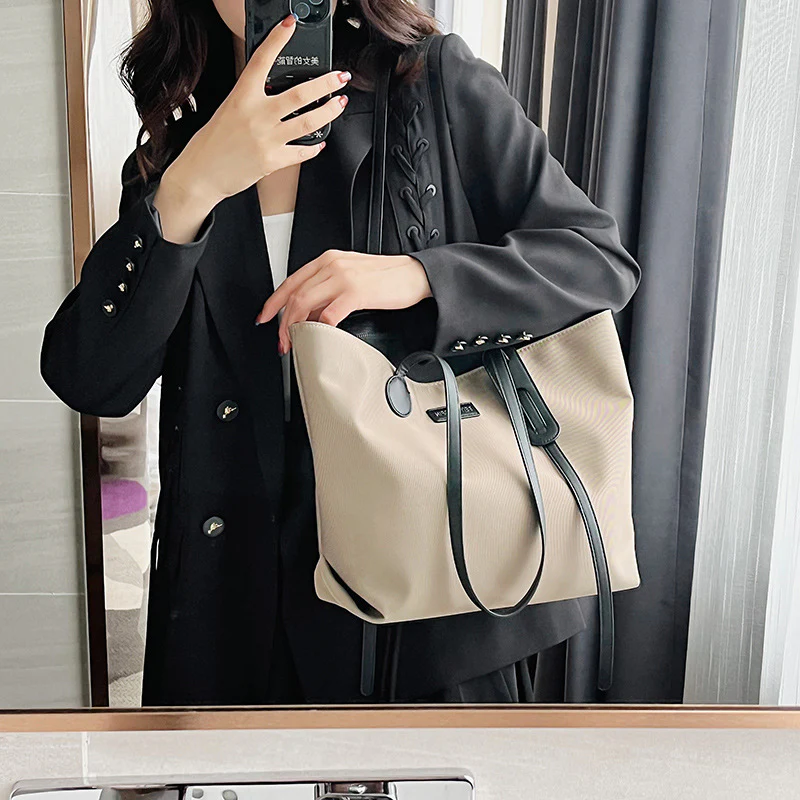 Waterproof Nylon Commuter Large Shoulder Tote Bag - Image 4