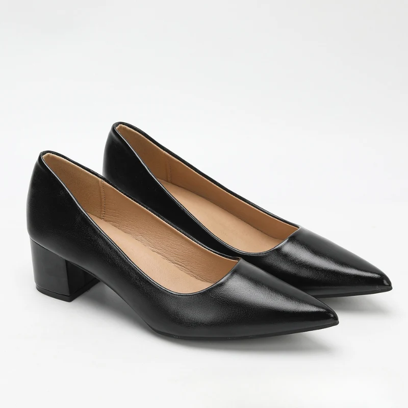 Women Modern Minimalist Pointed Toe Block Heels - Image 6