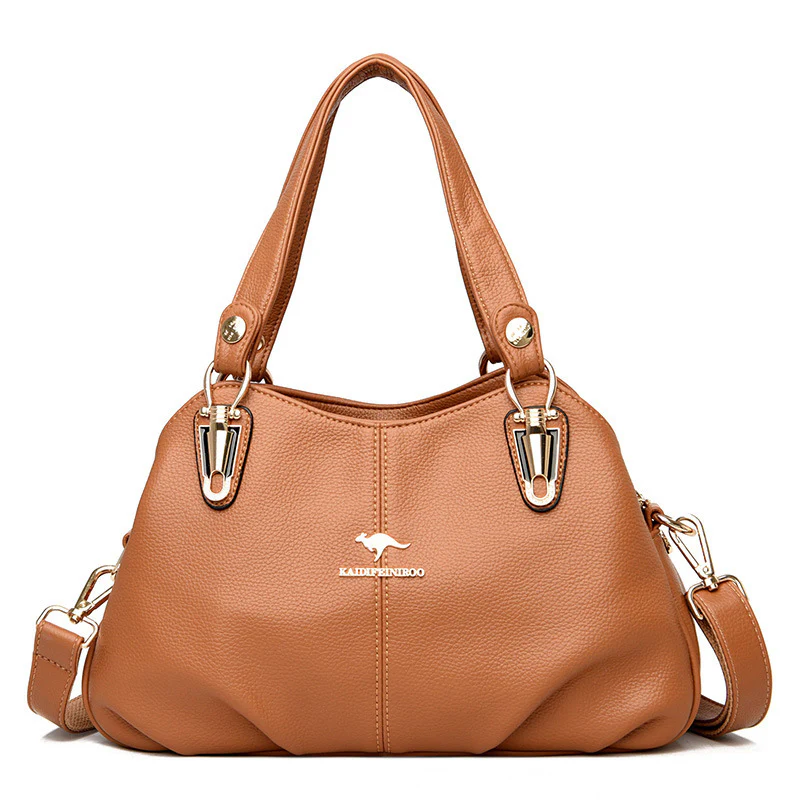 Elegant PU Leather Crossbody Shoulder Tote Bag - Image 5
