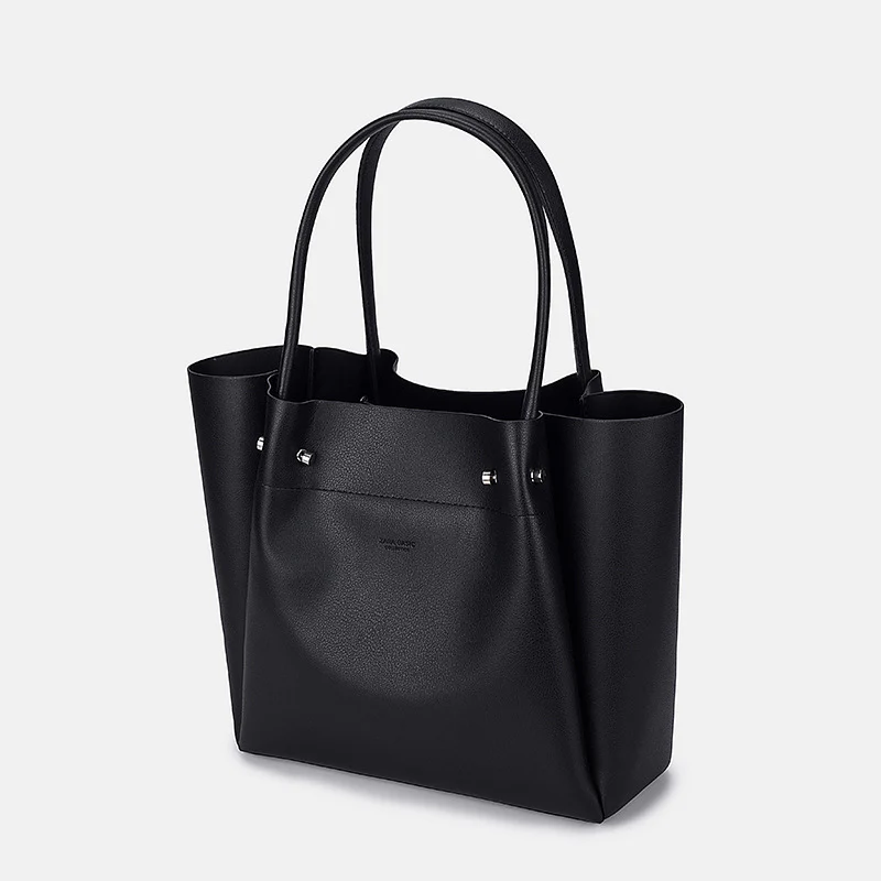 Portable Large Capacity PU Leather Commuter Tote Bag - Image 3