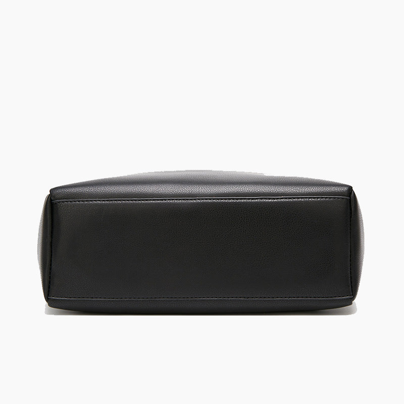 Portable Large Capacity PU Leather Commuter Tote Bag - Image 4