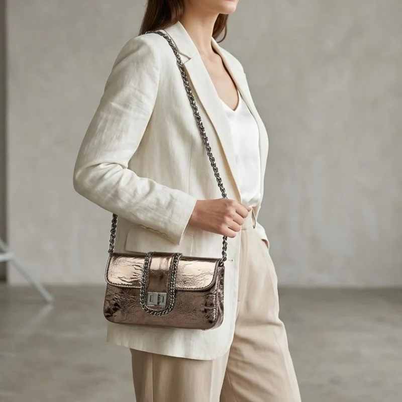Women's Radiant Metallic Flap Crossbody Bag - Image 4