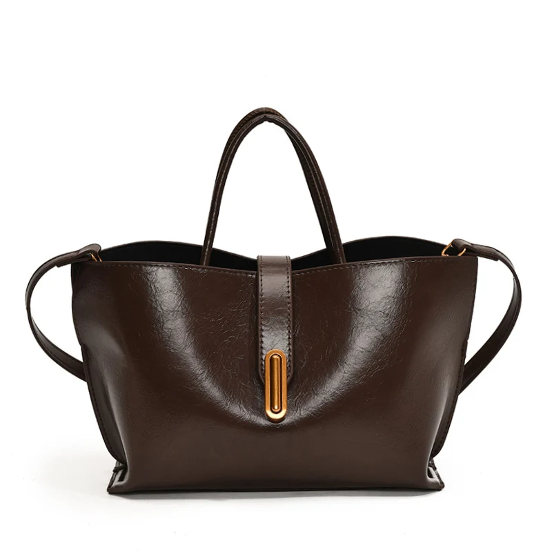 Women's Sleek Glossy Vegan Leather Handbag - Image 7