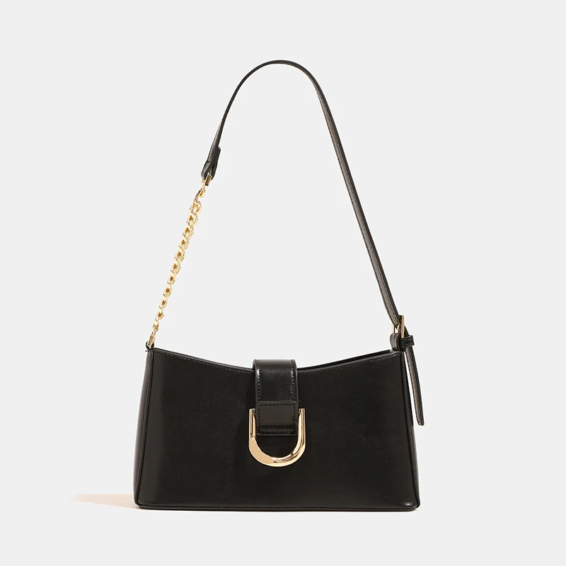 Women's Sleek Shoulder Bag with Chain Detail - Image 6